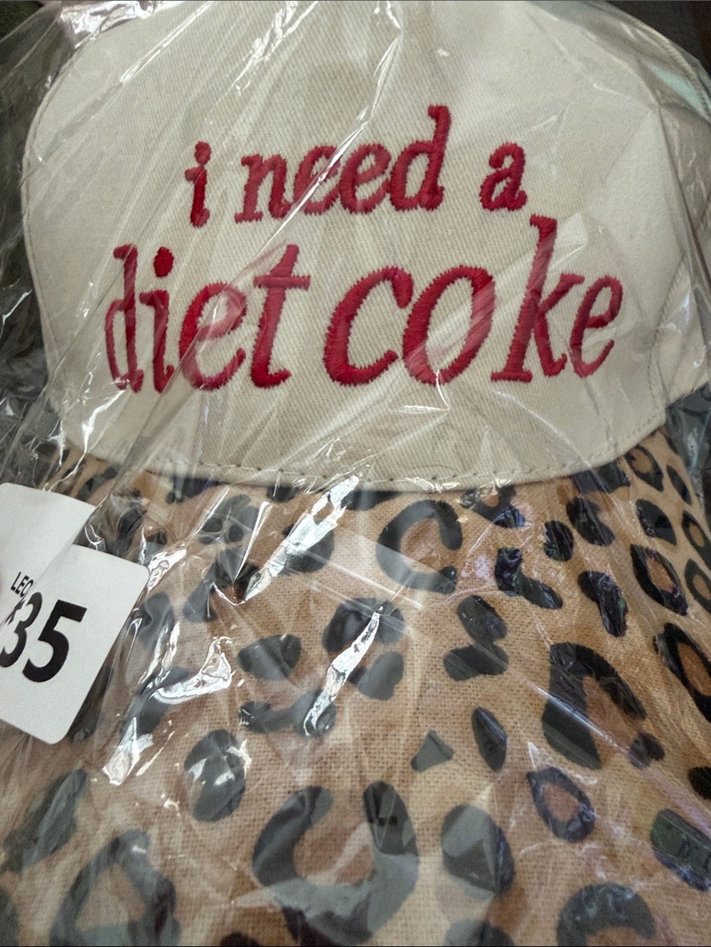 LEOPARD HAT I NEED A DIET COKE NEW - Picture 5 of 5